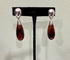 Bayanihan 925 Sterling Silver And Amber Drop Earrings