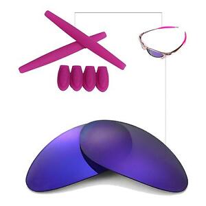 Walleva Purple PL Polarized lenses w Earsocks T-shocks for Oakley Penny