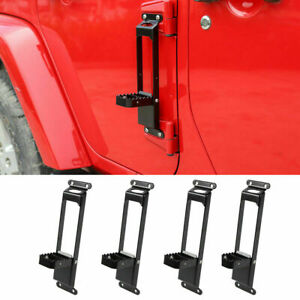 Folding Door Hinge Steps Door Pedal For Jeep Wrangler JK JL JT 07-23 Black Parts (For: Jeep)