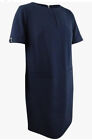 NWT Tommy Hilfiger Women's Plus Size Hardware-Sleeve Shift Dress Navy Blue Sz 20