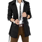 Mens Winter Fit Slim Long Jackets Outwear Tops Double Breasted Trench Coat