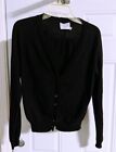 LOVELY BLACK MICHAEL STARS CASHMERE CARDIGAN SWEATER SIZE 1 BUTTON CLOSURE VG