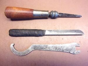 3 Small Junk Drawer Tools - Spanner Wrench, Hacksaw & Vise w/Blade