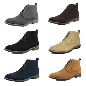 Bruno Marc Men's Suede Leather Chukka Lace Up Oxford Ankle Boots Desert Shoes