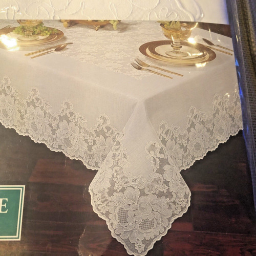 Elrene Princess Lace Tablecloth Easy Care Vinyl 60