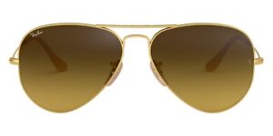 Ray-Ban Unisex Sunglasses RB3025 112/85 Matte Gold Aviator Brown Gradient 55mm