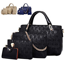 4pcs/set Women Ladies Leather Handbag Shoulder Tote Purse Satchel Messenger Bag