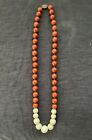 Vintage Pekin Glass Beads with Bakelite Beads S925 Filagree Clasp Necklace