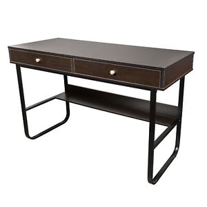 Interior Elements Writing Computer Study Desk w/ Drawers For Office, Brown, 47