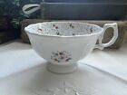 Antique Staffordshire Soft Paste Porcelain Footed Teacup Sprig Floral