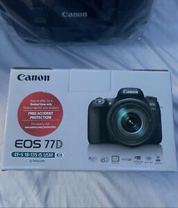 Canon EOS 77D 24.2MP Digital SLR Camera - Black (Kit w/ EF-S 18-135mm Lens) Bag