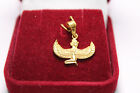 Egyptian Handmade Queen Isis with wings 18K Yellow Gold Pendant Stamped 1.5 Gr