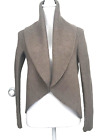 Cardigan sweater made in Italy Berretti  Merino wool and Acrylic Taupe sz M new