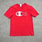 Champion T Shirt Mens Size M Red Short Sleeve Crew Neck Logo Casual Embroidered