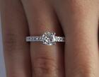 1 Ct Classic Pave Round Cut Diamond Engagement Ring SI2 G White Gold 18k