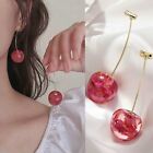 Cute Sweet Red Cherry Earrings Fruit Simulation Ear Drop Stud Women Jewlery Gift