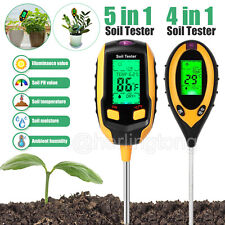 5 in 1 LCD Digital Soil PH Meter Tester Moisture Humidity LED Light Garden Plant