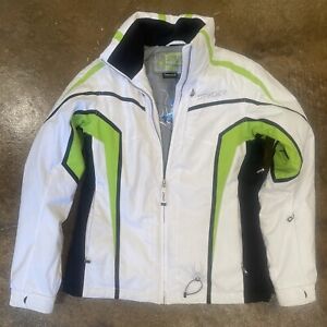 Spyder Pinnacle Insulated Ski Jacket Size Ladies Womens Size 8 Green White