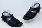SAS Womens Suntimer Sandals 10 S Black Leather Comfort Strap Open Toe Shoes