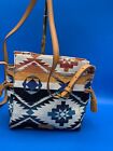 NWT FOSSIL VERY COLORFUL HANDBAG WITH LEATHER TRIM 8 1/2 x 9 x 3 1/2