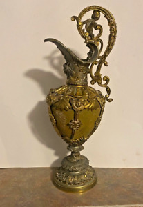 New ListingVINTAGE Brass/Bronze Ewer/Pitcher Vase with Ornate design with Cherubs 14