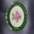 VTG Taylor Smith Taylor  12’’ Oval Pink Rose With Green Band Platter