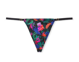 Victorias Secret NWT Very Sexy XS V String Thong Floral Adjustable Hardware Logo