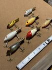 Vintage Bomber Fishing Lure Lot! 7 Lures Total Wood Plastic Rattle Old Red￼