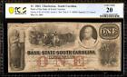 1861 $1 BILL SOUTH CAROLINA BANK NOTE CURRENCY PAPER MONEY CIVIL WAR PCGS
