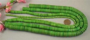 #bulk sale/4 strands (4mm-12mm diameter) apple green Howlite disc beads(S126-w8)