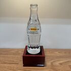 Coca Cola Solid Crystal Glass Bottle 2003 For Denny’s With Wood Stand