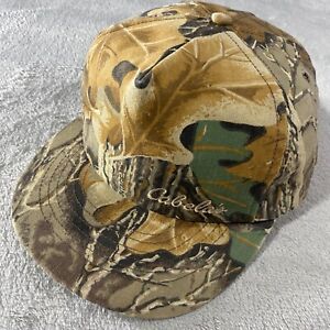 Vintage Cabela's Hat Cap Adult Adjustable SnapBack Camouflage Visor Hunting USA