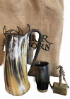 Thor Horn Viking Natural Ox Horn Stein Shotglass Bottle Opener NWT One Of A Kind