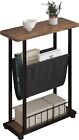 Walmokid 3 Tier Side Table with Magazine Holder, Industrial End Table with Open