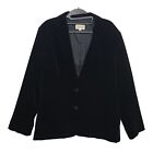 Vintage GRAND TIER Blazer Women Sz 38 Black Velvet Classic Lapel Collar Jacket