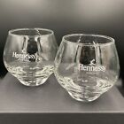 Vintage Set Of 2 Hennessy Cognac Snifters  Floating Bubble Bottom. White Logo