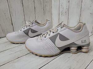 Nike Shox White 317549-112 Athletic Women Shoes Size 6 Lace Up