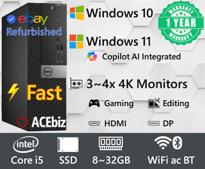 Dell Desktop Computer PC i5 SSD 1Y Warranty HDMI WiFi 6e Windows 11 pro 7050SFF