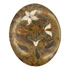 Vintage Floral Inlay Trinket Box Daisy Carved Jewelry Granite Stone