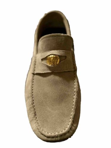 NEW $750 VERSACE Mens MEDUSA Leather Slip On DRIVING PENNY LOAFERS Men’s US 6