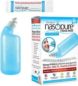 Nasopure Nasal Wash, Kit De Sistema, The Nicer Neti Pot, Kit De Lavado Sinusal,