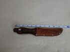 Vintage Hunters Hunting Knife With Leather Shealth Waseca Minnesota