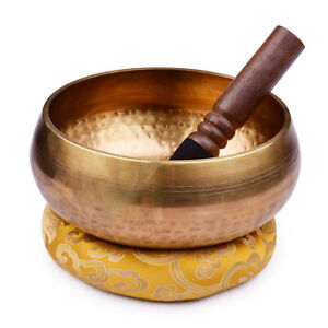 Tibetan Singing Bowl Set with 20.5cm/ 8inch Large Handmade Metal T2G6
