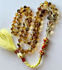 Natural Baltic Amber 22g. Islamic Prayer Rosary Pumpkin 66 Beads Tesbih Misbaha