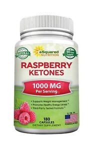 All Natural Raspberry Ketones 1000mg - 180 Capsules - Weight Loss Supplement,...
