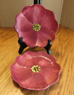 Laurie Gates Flower Plates 6” Burgundy Set of 2