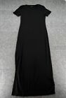 Theory Womens Black Cherryal Maxi Stretch Pima Cotton Modal Jersey Dress Size S