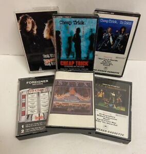 Lot of 6 Rock Cassette tapes 80s Van Halen Journey Foreigner Cheap Trick