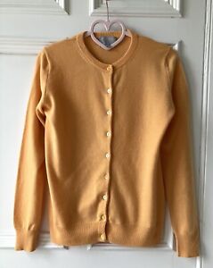 PURE 100% Cashmere Apricot Pale Orange Buttoned Crew Cardigan 10 Immaculate