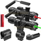 Tactical Green Red Laser Sight Rifle Dot Scope+ Switch +20mm Rail+ Barrel Mounts